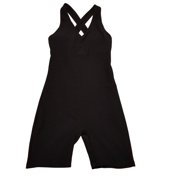 Kyodan Padded Athletic Jumpsuit Romper Black One Piece Small 6in Inseam Shorts - Picture 1 of 10
